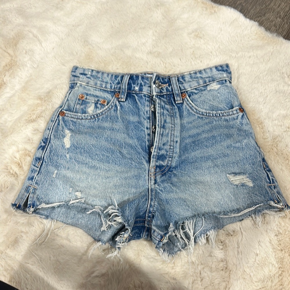 Zara high rise jean short